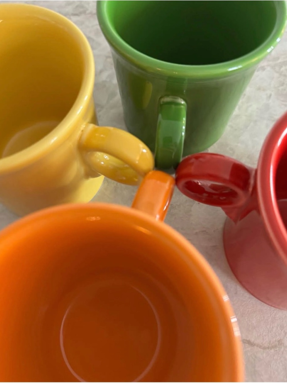 Fiesta Colorful Ceramic Coffee Mugs Set - Orange, Yellow, Green, Red